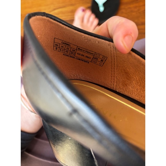 Vionic Carmel Block Heel Pumps Black Leather Women's Shoes 9 - Picture 11 of 12